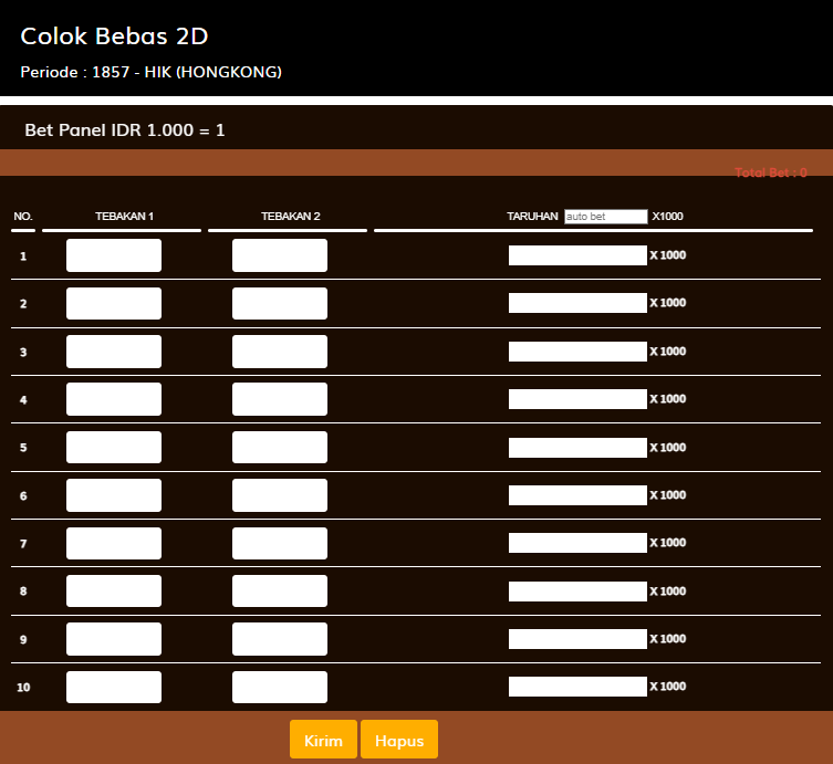 Gambar contoh COLOK BEBAS 2D