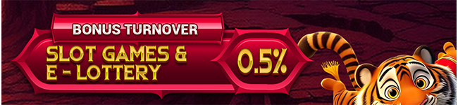 BONUS TURNOVER SLOT GAMES & E-LOTTERY 0.5%
